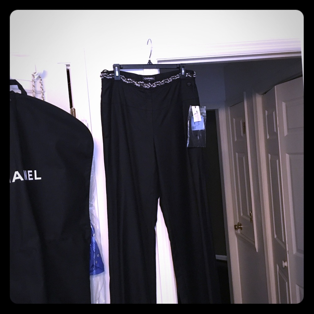 Authentic Chanel pants, sz 42, black long